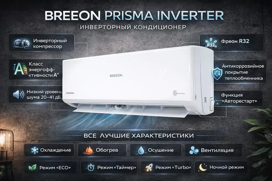 Кондиционер Breeon Prisma DC Inverter